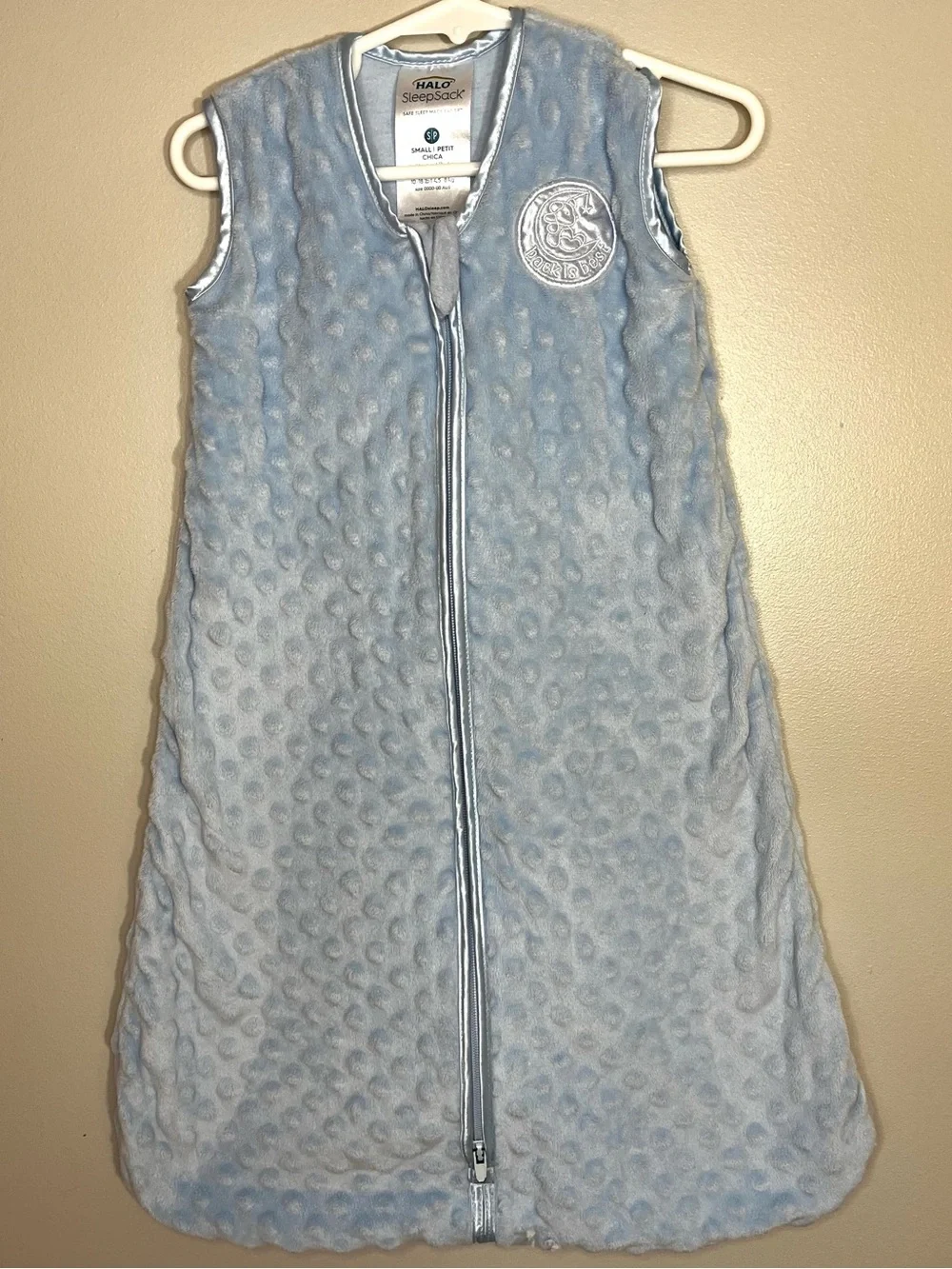 Halo Small Light Blue Minky  Baby Sleep Sacks (2-Pack) Sleeping Blanket 0-6 mo